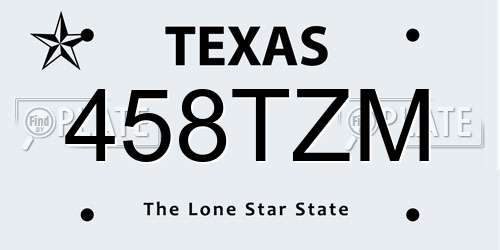 458TZM Texas License Plate