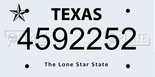 4592252 Texas License Plate