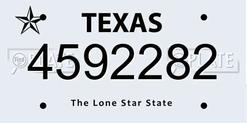 4592282 Texas License Plate