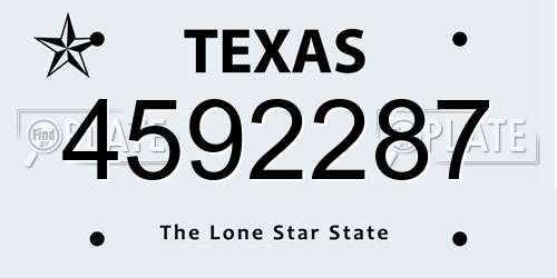 4592287 Texas License Plate