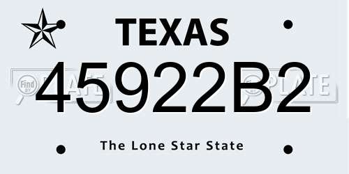 45922B2 Texas License Plate