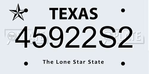 45922S2 Texas License Plate