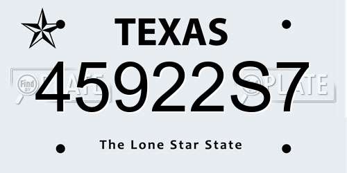 45922S7 Texas License Plate
