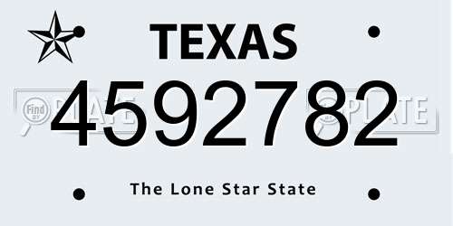 4592782 Texas License Plate