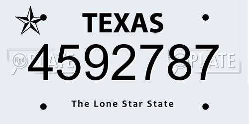 4592787 Texas License Plate