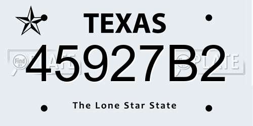 45927B2 Texas License Plate