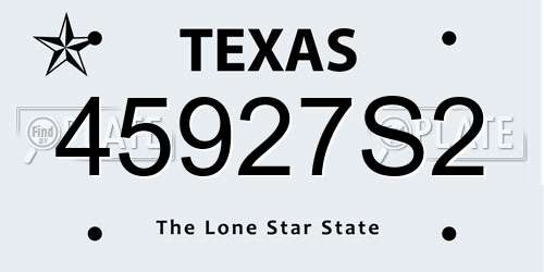 45927S2 Texas License Plate