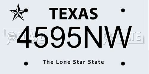 4595NW Texas License Plate