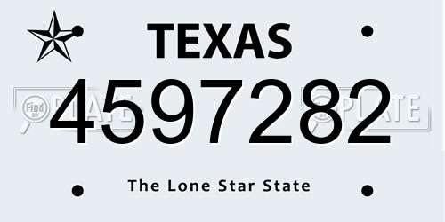 4597282 Texas License Plate
