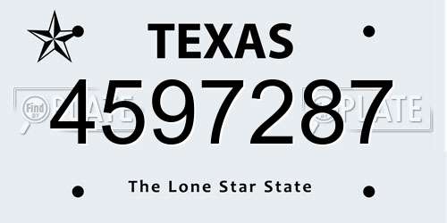 4597287 Texas License Plate