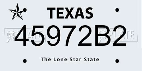 45972B2 Texas License Plate