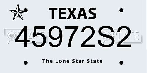 45972S2 Texas License Plate