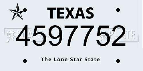 4597752 Texas License Plate