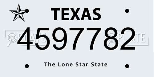 4597782 Texas License Plate