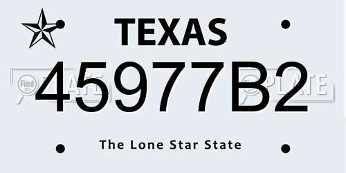 45977B2 Texas License Plate