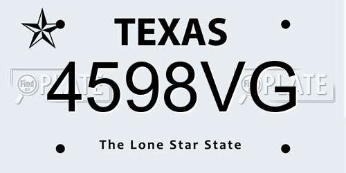 4598VG Texas License Plate