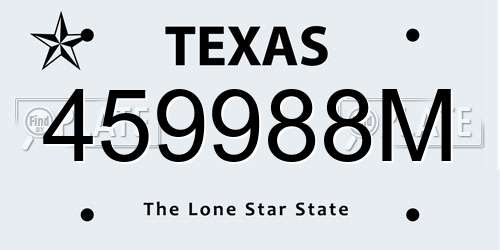 459988M Texas License Plate