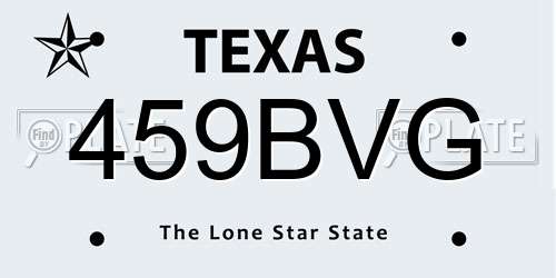 459BVG Texas License Plate
