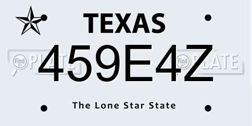 459E4Z Texas License Plate