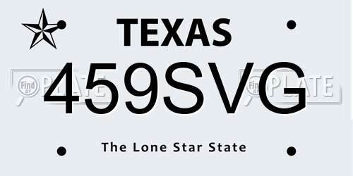 459SVG Texas License Plate
