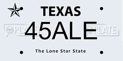 45ALE Texas License Plate