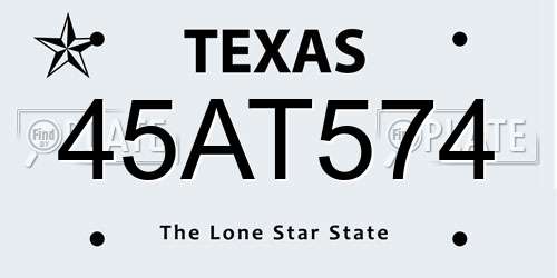 45AT574 Texas License Plate