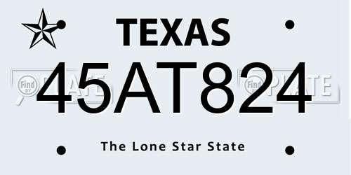 45AT824 Texas License Plate