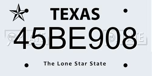 45BE908 Texas License Plate