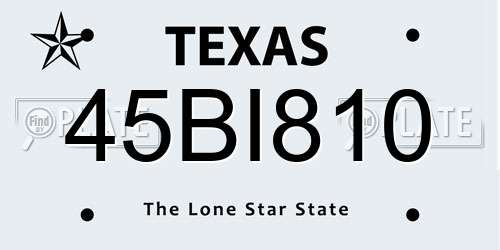 45BI810 Texas License Plate