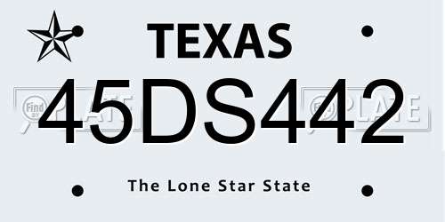 45DS442 Texas License Plate