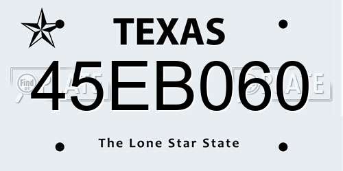 45EB060 Texas License Plate