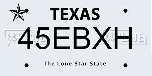 45EBXH Texas License Plate