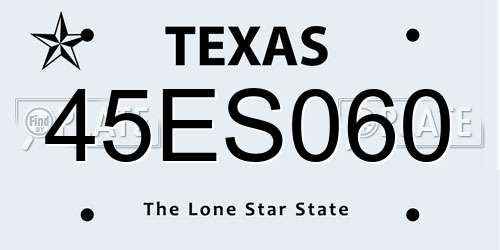 45ES060 Texas License Plate