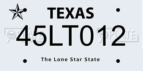 45LT012 Texas License Plate