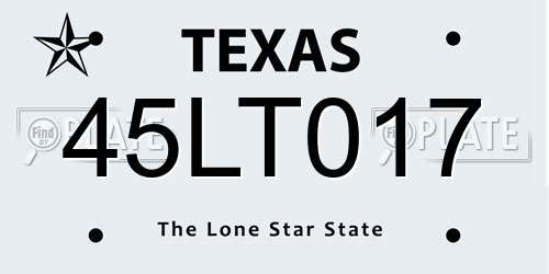 45LT017 Texas License Plate