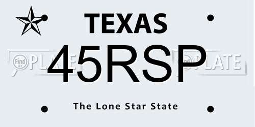 45RSP Texas License Plate