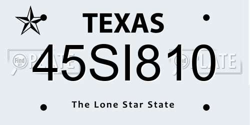 45SI810 Texas License Plate