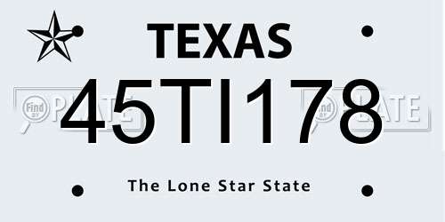 45TI178 Texas License Plate