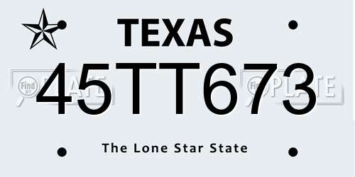 45TT673 Texas License Plate