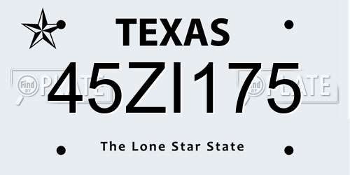 45ZI175 Texas License Plate