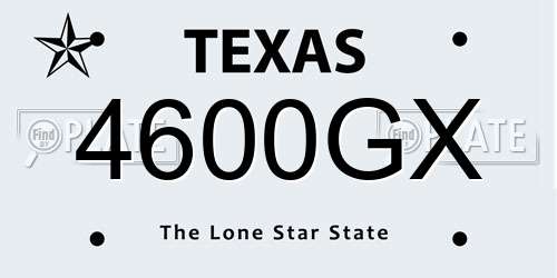 4600GX Texas License Plate