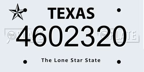 4602320 Texas License Plate