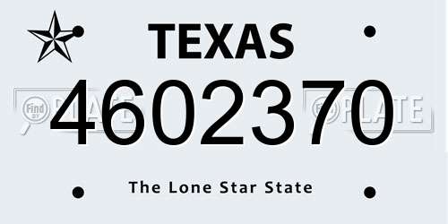 4602370 Texas License Plate