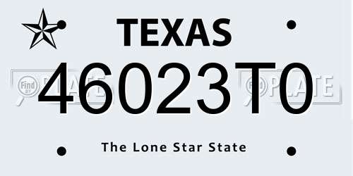 46023T0 Texas License Plate