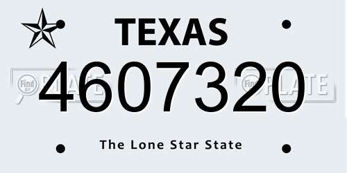 4607320 Texas License Plate