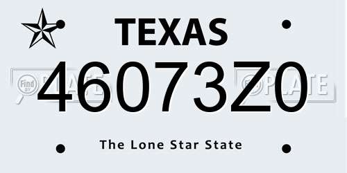 46073Z0 Texas License Plate