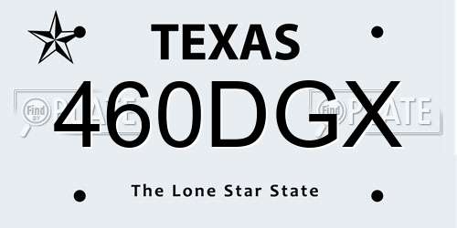 460DGX Texas License Plate