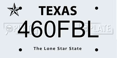 460FBL Texas License Plate