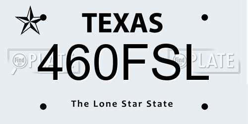 460FSL Texas License Plate
