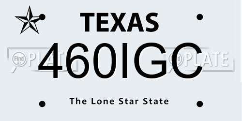 460IGC Texas License Plate